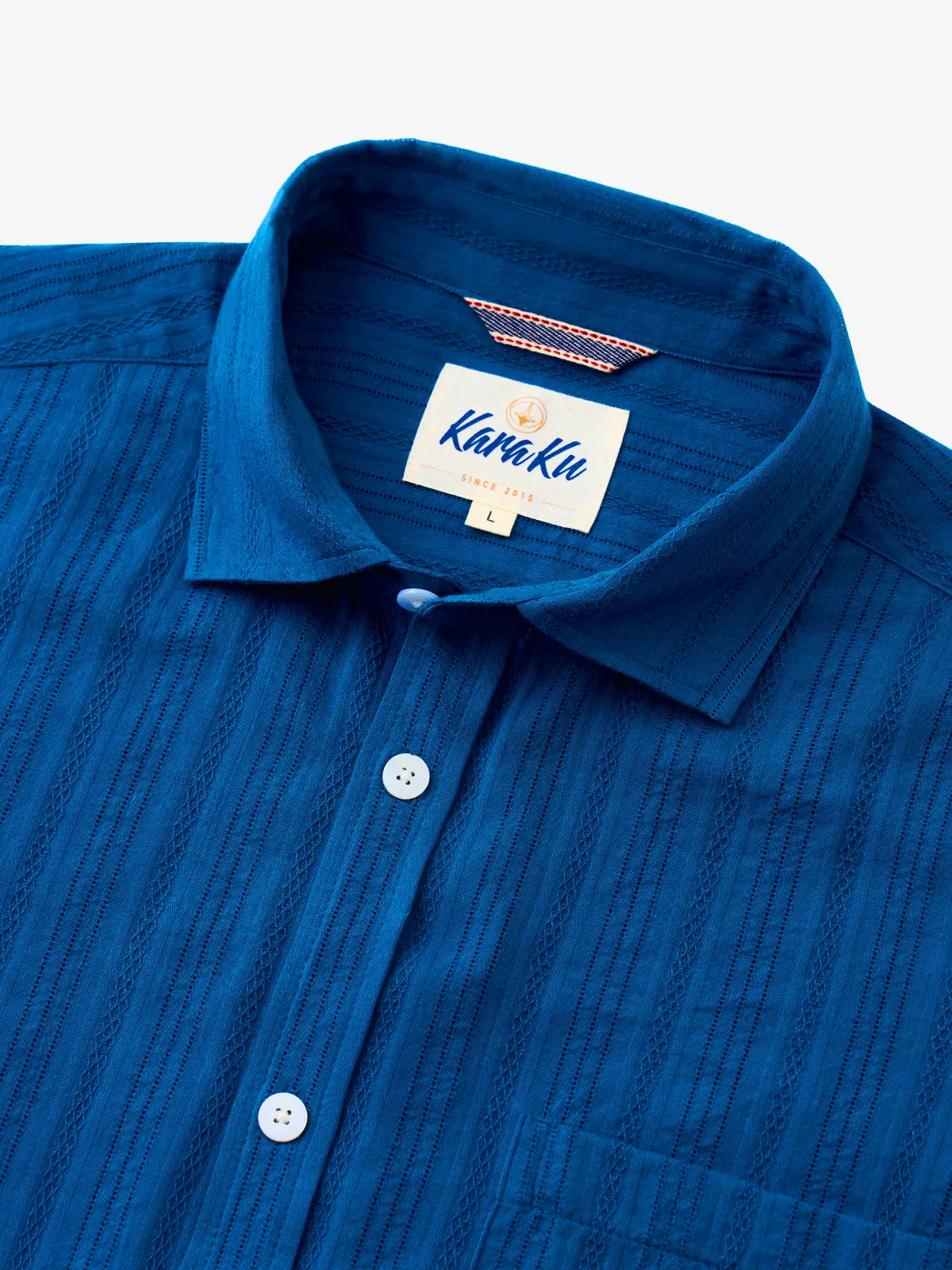 Cool Blue Island Breeze Cotton Shirt sold by Karaku product image thumbnail 2