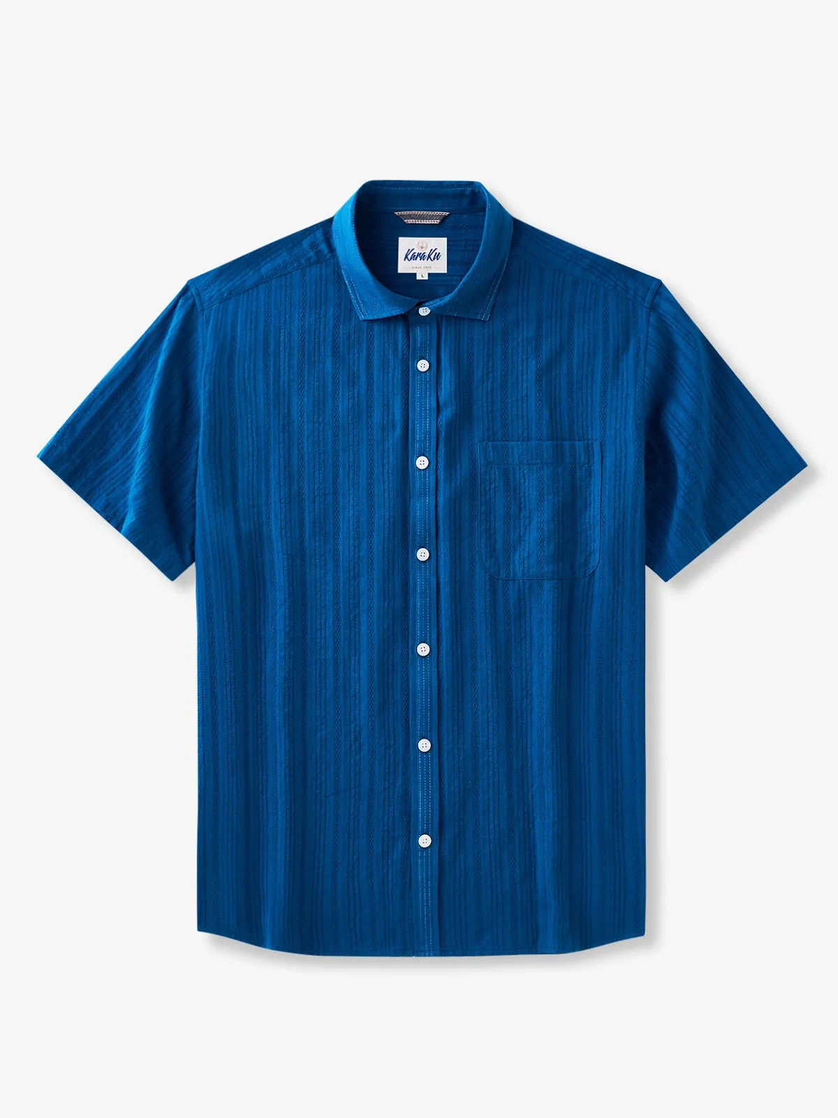 Cool Blue Island Breeze Cotton Shirt sold by Karaku