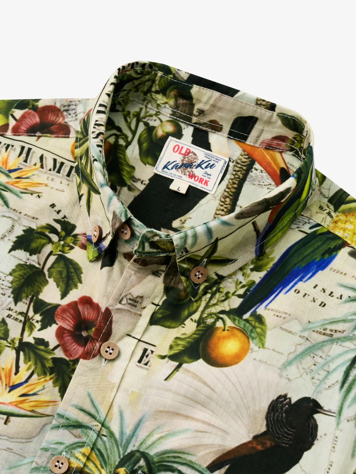 Tropical Rainforest Print Hawaiian Cotton Shirt sold by Karaku product image thumbnail 2