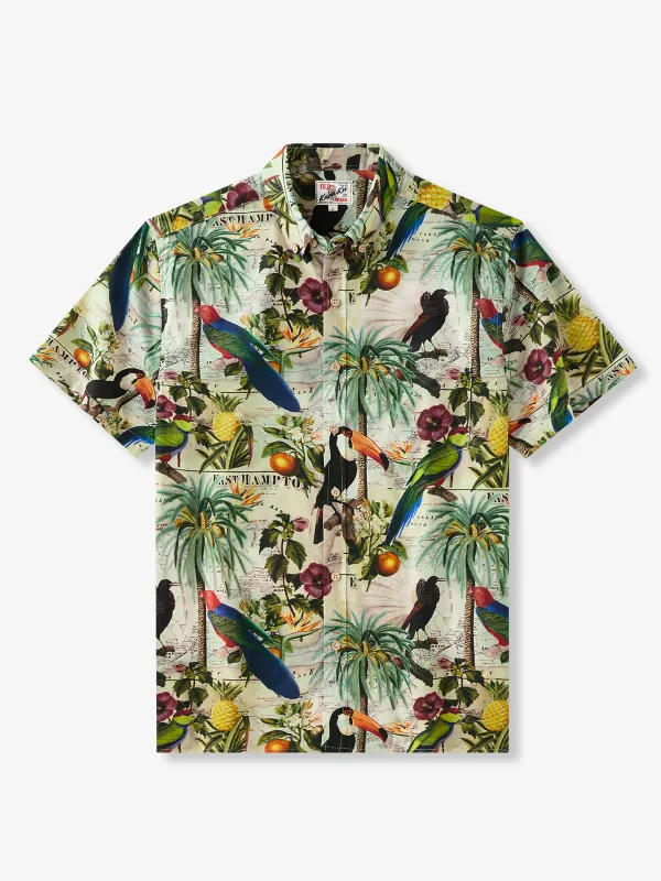Tropical Rainforest Print Hawaiian Cotton Shirt sold by Karaku