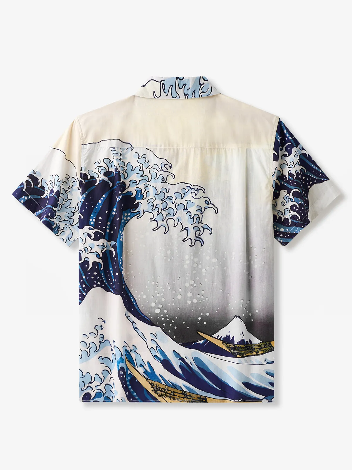 The Great Wave Off Kanagawa Cotton Camp Shirt sold by Karaku product image thumbnail 3