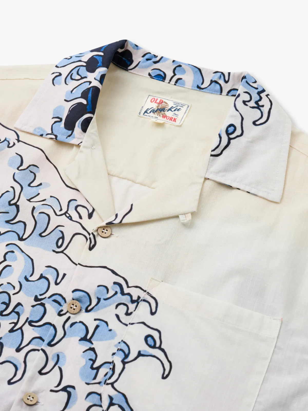 The Great Wave Off Kanagawa Cotton Camp Shirt sold by Karaku product image thumbnail 2