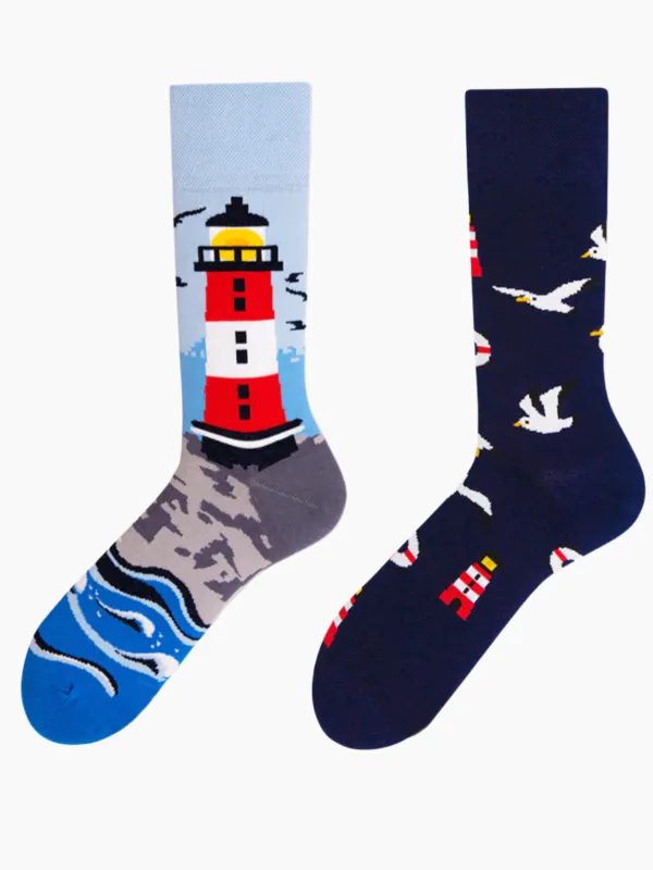 Lighthouse Seagull Socks sold by Karaku