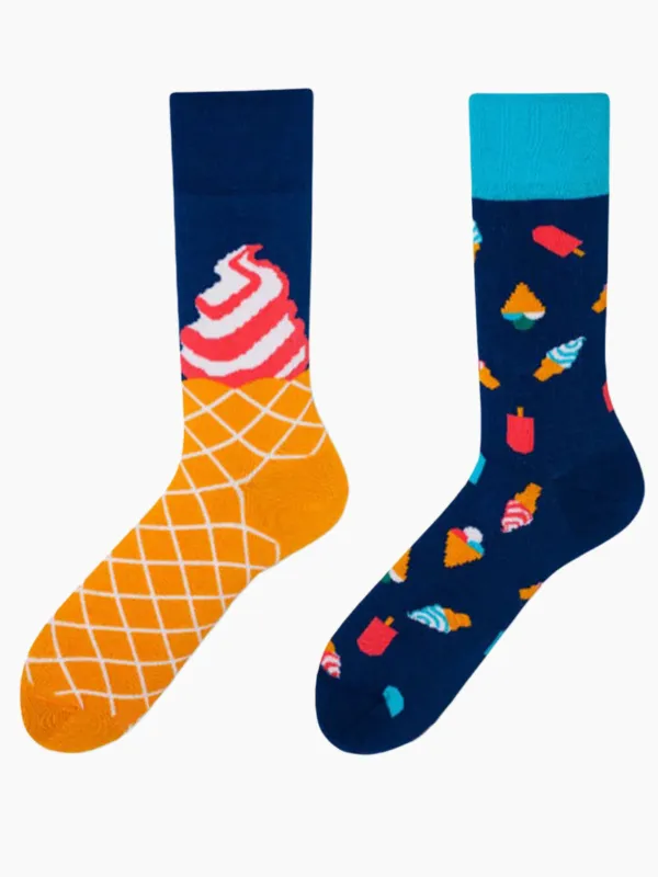 Ice Cream Cones & Popsicles Parade Socks sold by Karaku