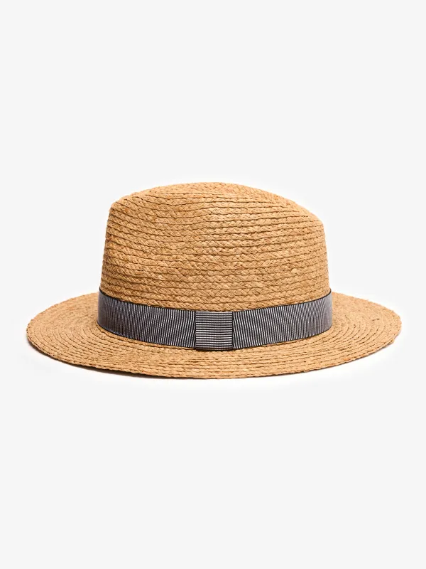 Handmade Curled Brim Jazz Straw Hat sold by Karaku