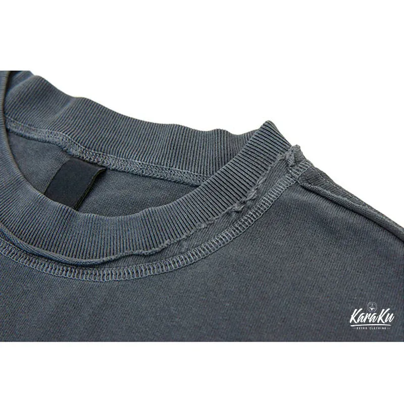 Washed Distressed Cotton T-shirt sold by Karaku product image thumbnail 5