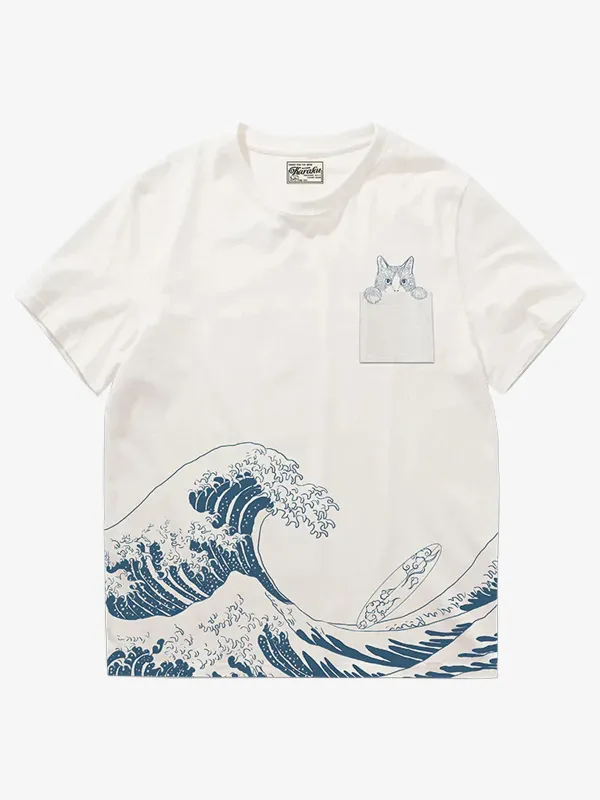 Ukiyo-e Pattern Cotton T-shirt sold by Karaku