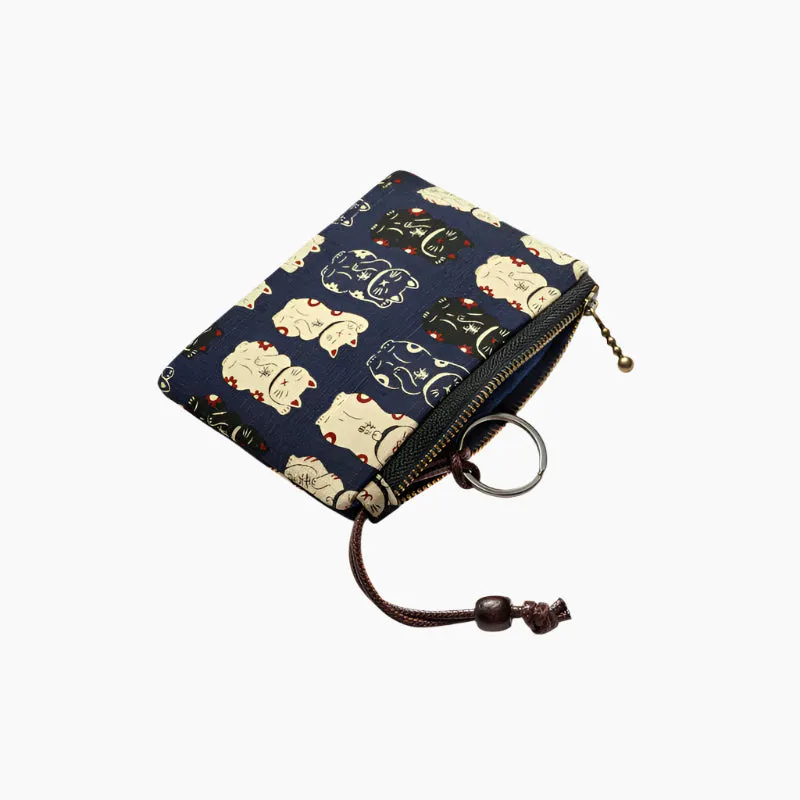 Lucky Cat Series Cotton Zippered Coin Purse sold by Karaku product image thumbnail 2