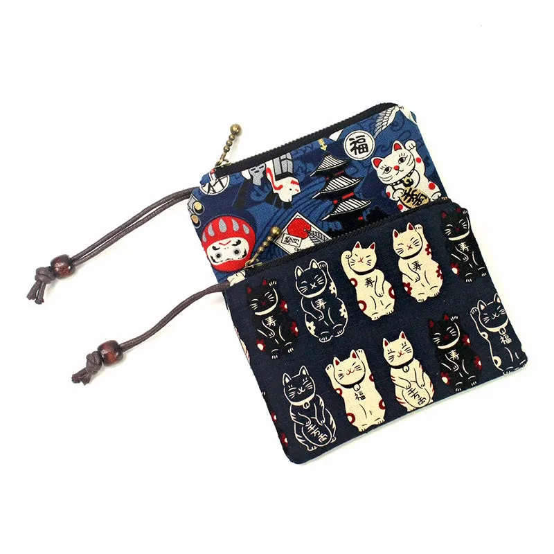 Lucky Cat Series Cotton Zippered Coin Purse sold by Karaku product image thumbnail 4