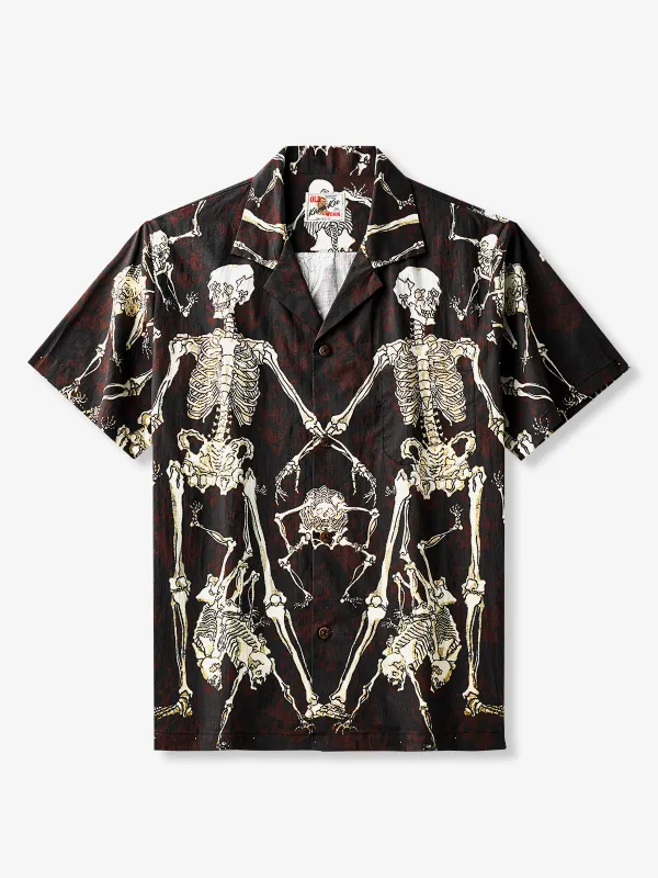Hundreds Of Dancing Skeletons Cotton Camp Shirt sold by Karaku