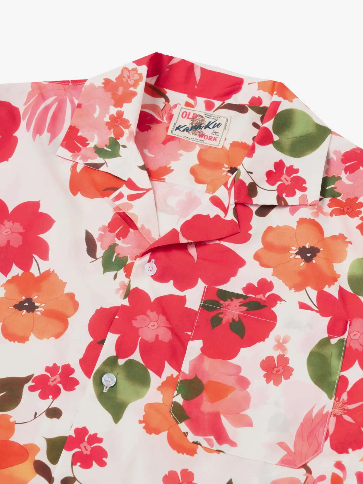 Resort Vibrant Floral Print Cotton Camp Shirt sold by Karaku product image thumbnail 2