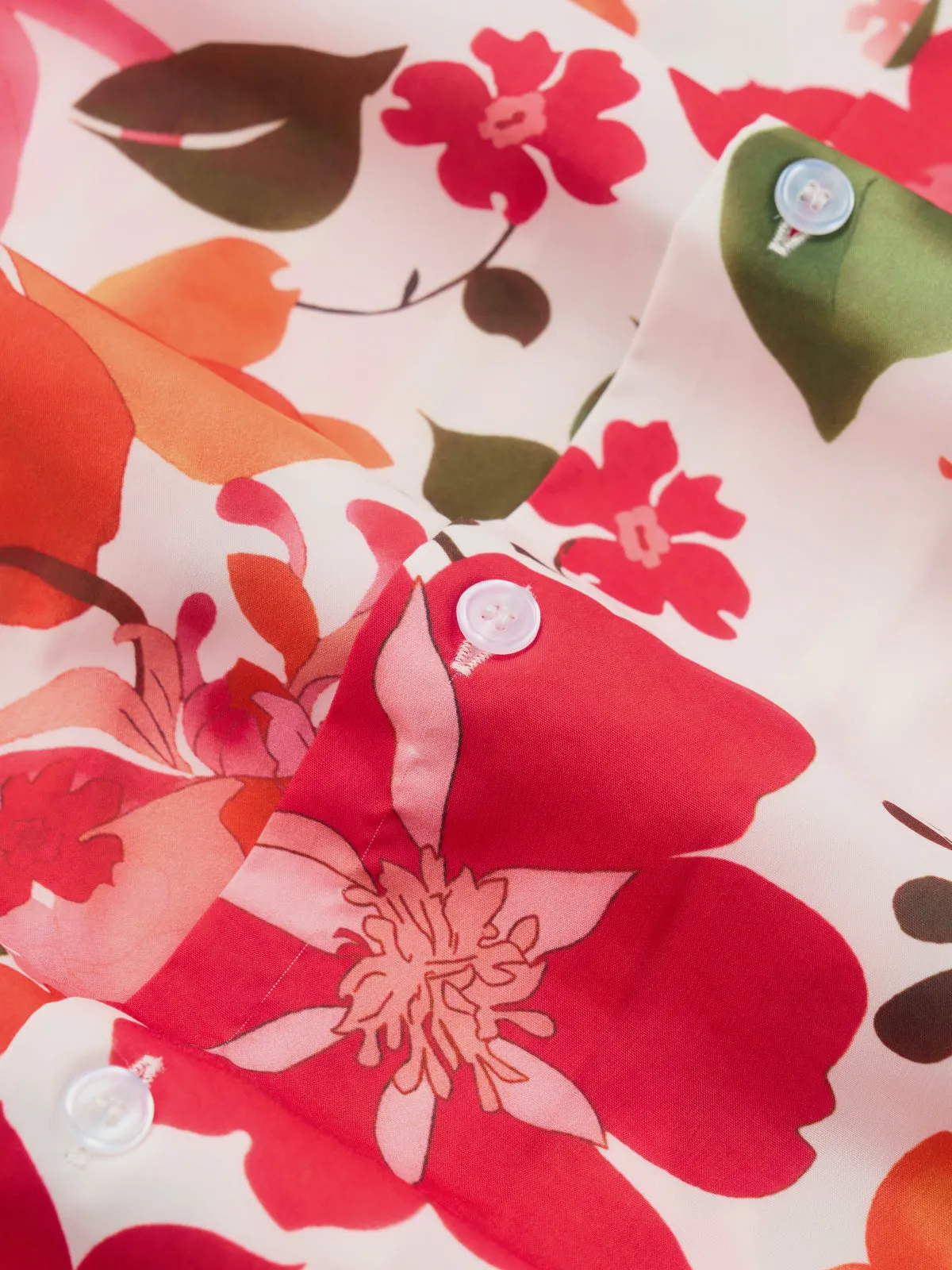 Resort Vibrant Floral Print Cotton Camp Shirt sold by Karaku product image thumbnail 4