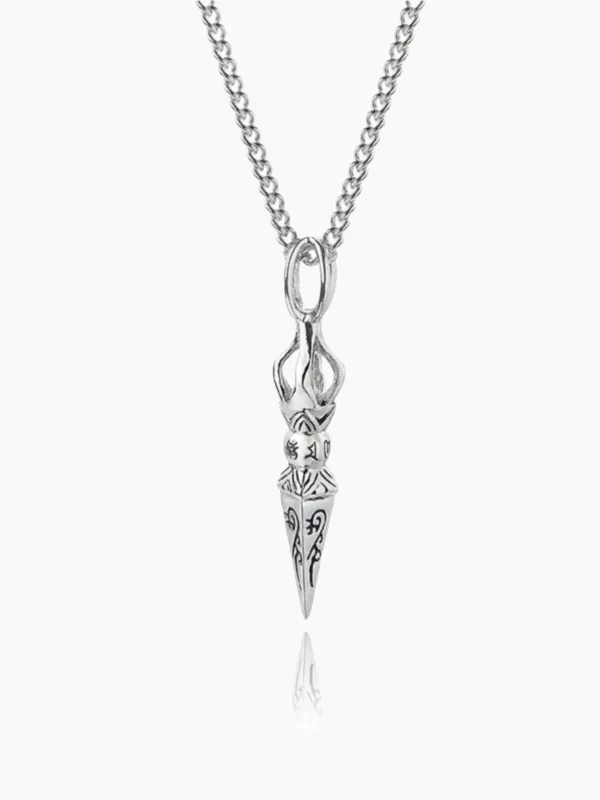 Punk Retro Vajra Dorje Titanium Pendant Necklace sold by Karaku