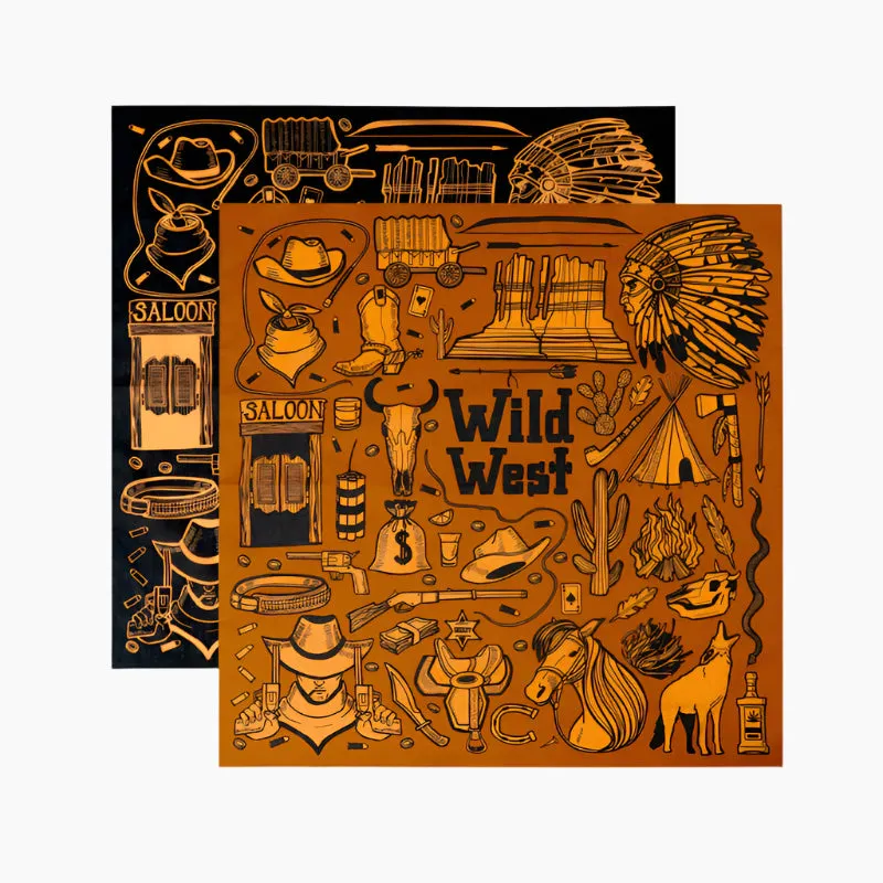 Wild West Retro Cotton Bandana with Clip sold by Karaku