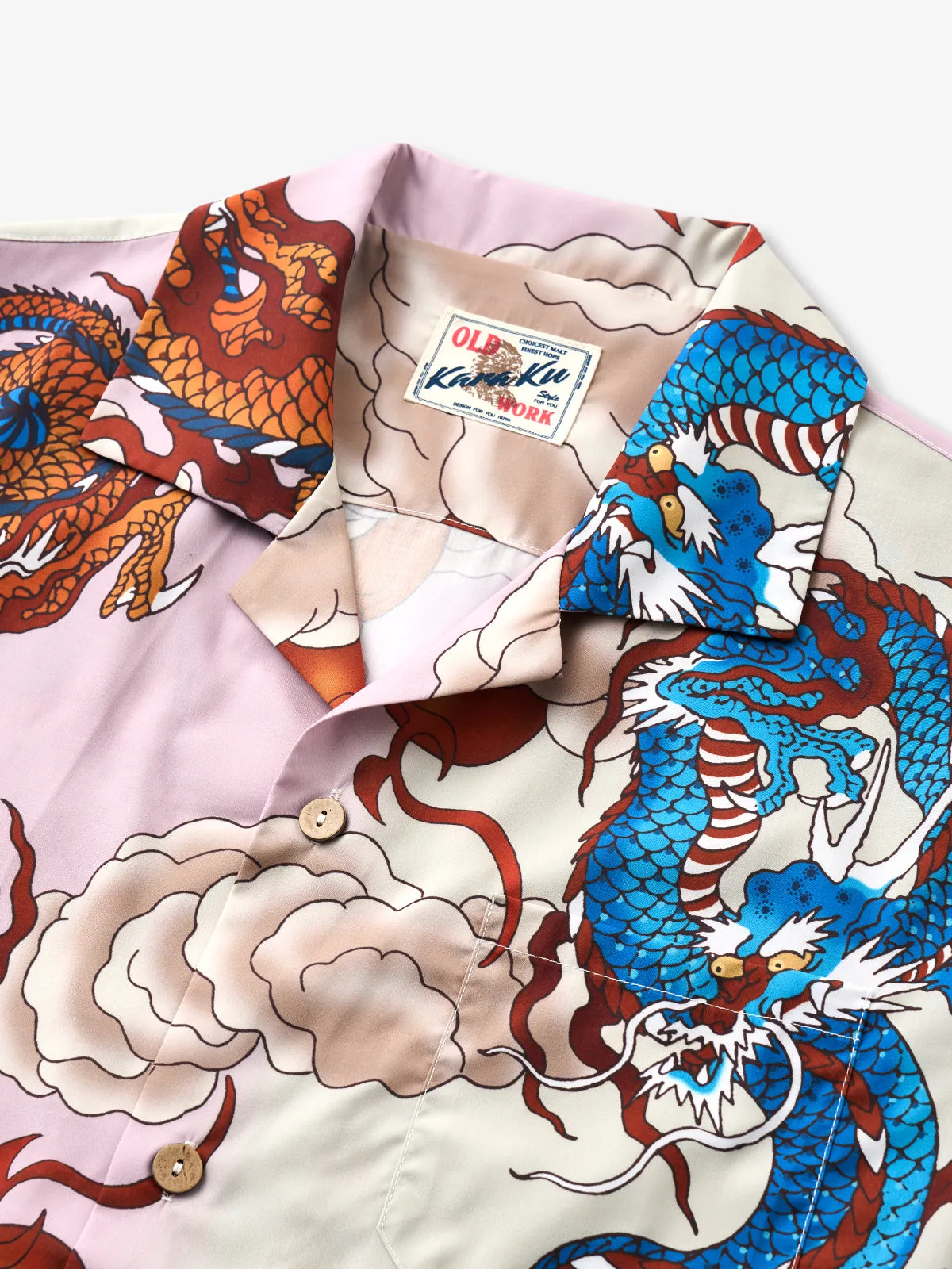 Two Dragons Playing With Pearls Cotton Camp Shirt sold by Karaku product image thumbnail 2