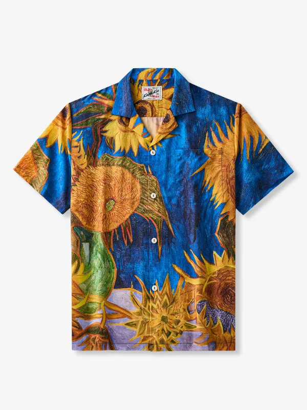 Six Sunflowers Cotton Camp Shirt sold by Karaku