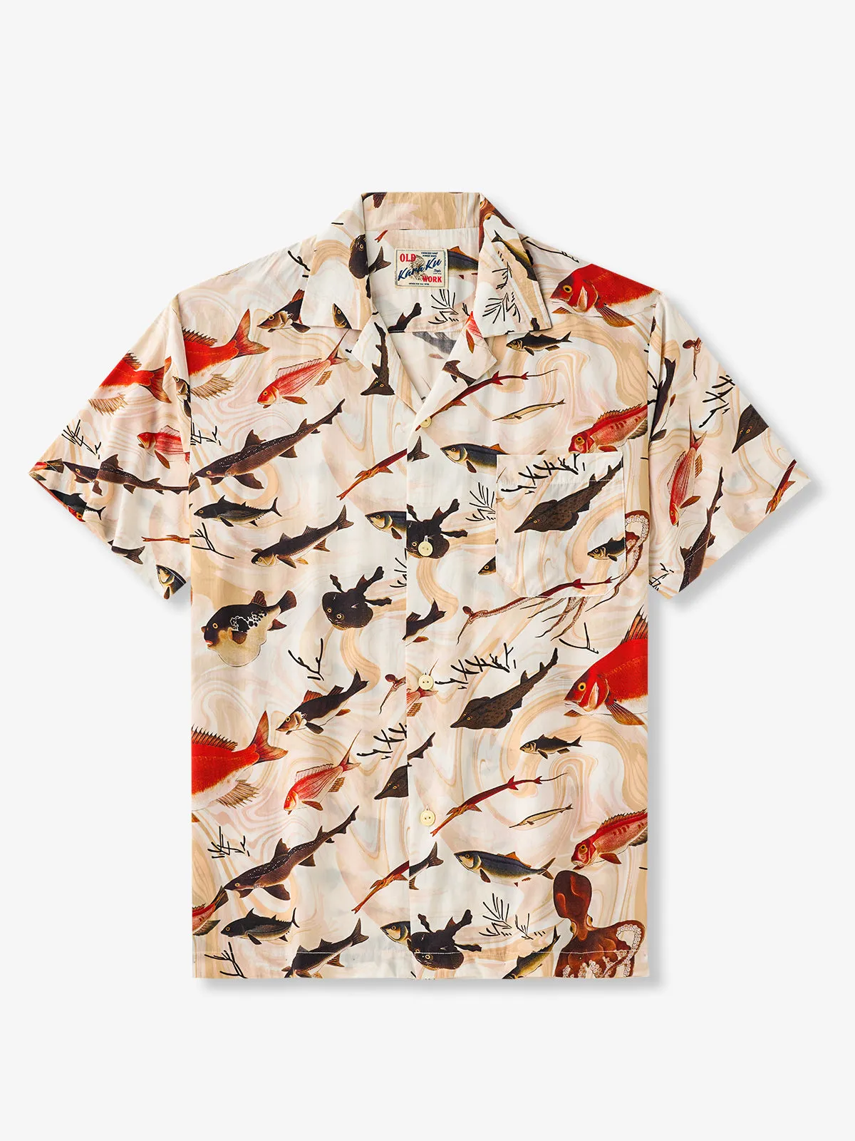 Illustrations Octopus Cotton Camp Shirt sold by Karaku