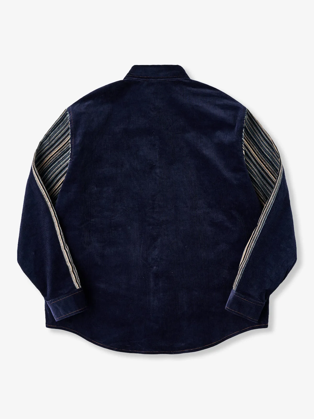 Custom Patchwork Corduroy Shirt with Turquoise-Style Buttons sold by Karaku product image thumbnail 2