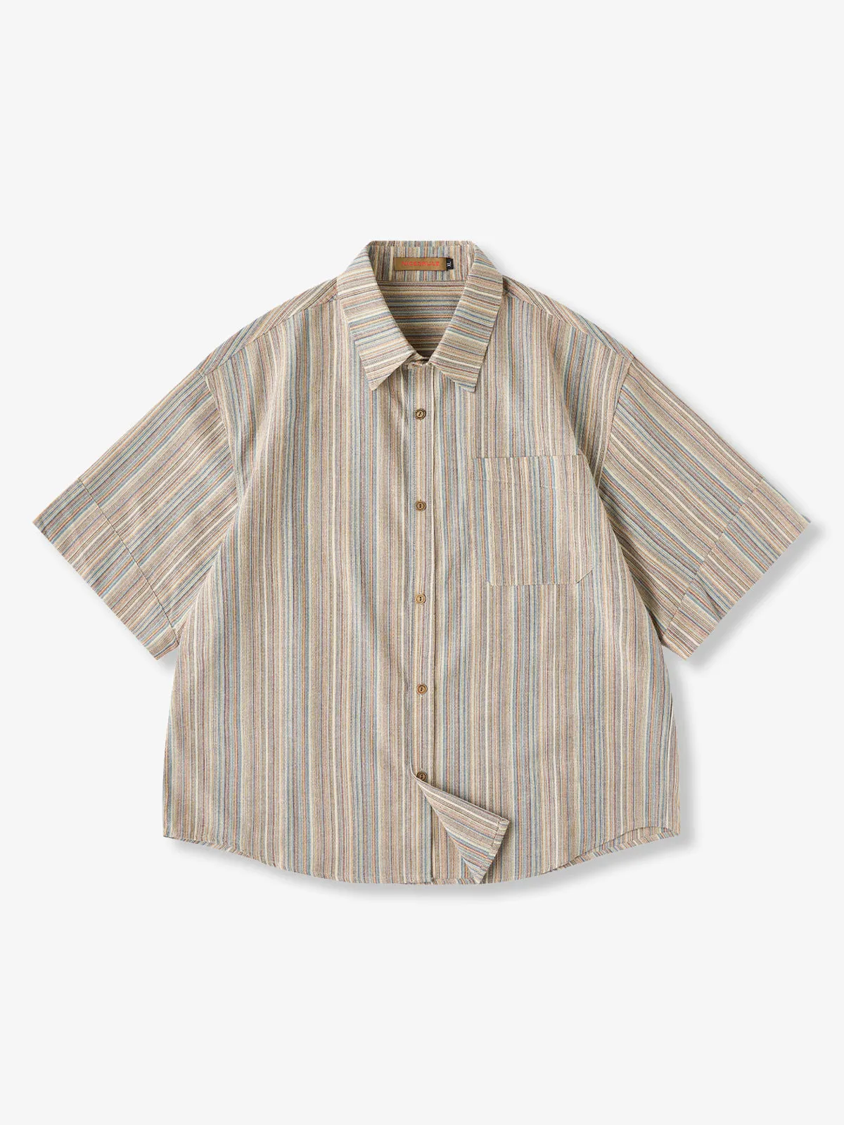 Jacquard Multi-Stripe Short Sleeve Shirt sold by Karaku product image thumbnail 3