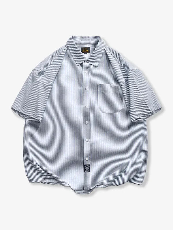 Thin Stripe Drop Shoulder Shirt sold by Karaku