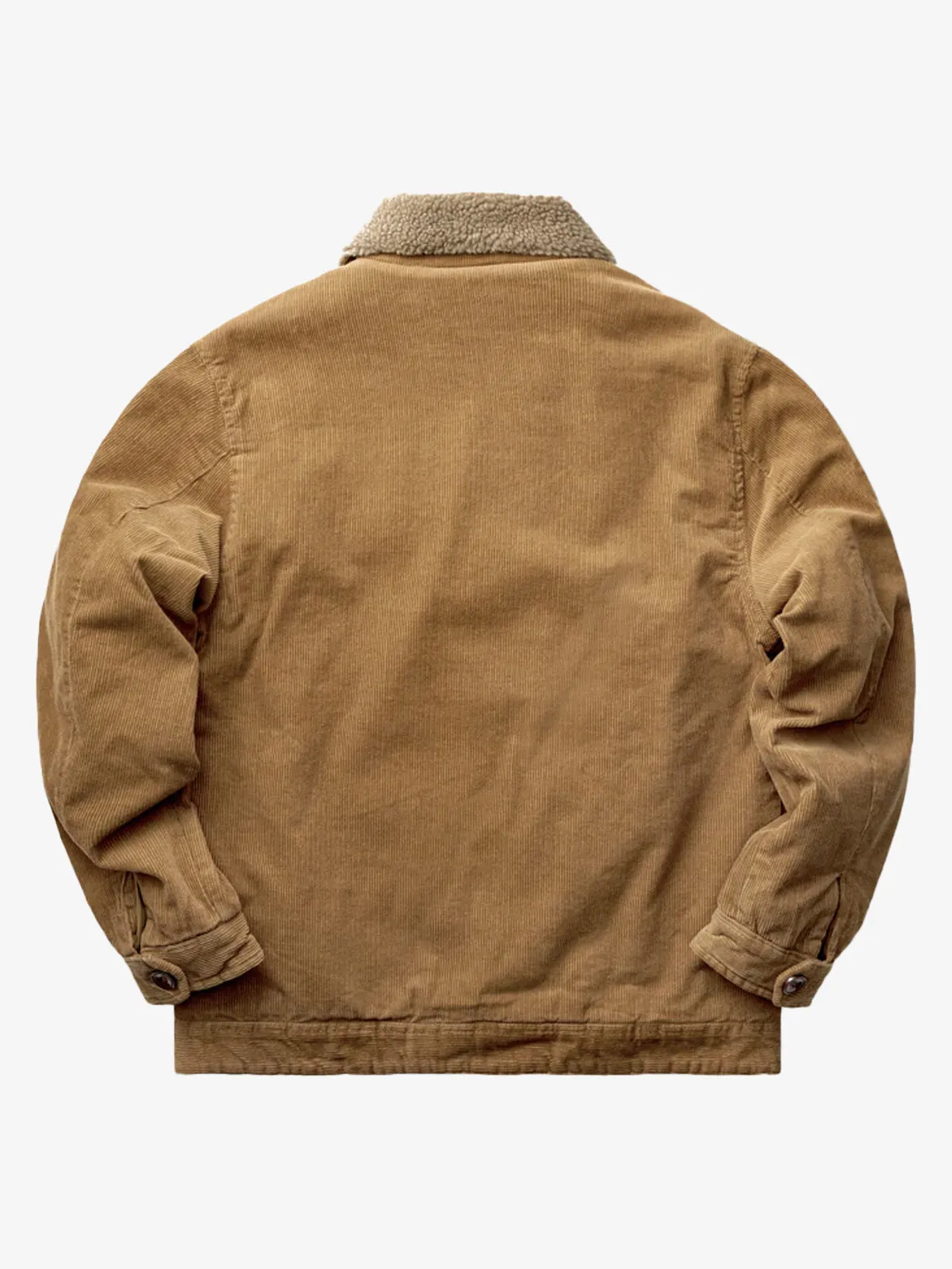 Military-Inspired Fur-Lined & Corduroy Flight Jacket sold by Karaku product image thumbnail 5