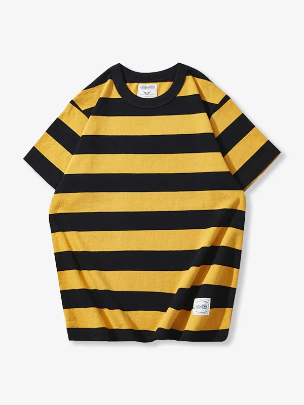 Biker Style Heavyweight Striped Tee sold by Karaku