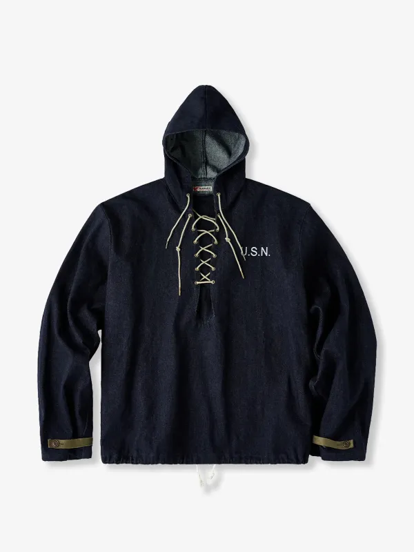 U.S. Military 1940s Denim Deck Parka with Hem Drawcord sold by Karaku