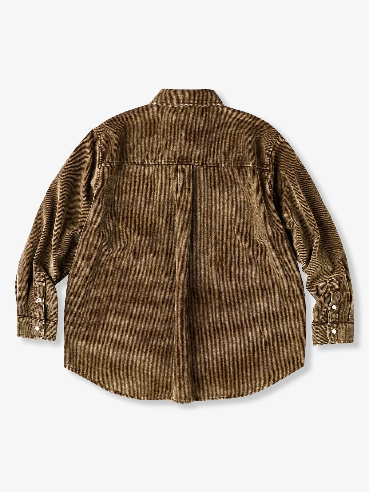 Washed Corduroy Long Sleeve Shirt with One-Point Embroidery sold by Karaku product image thumbnail 2