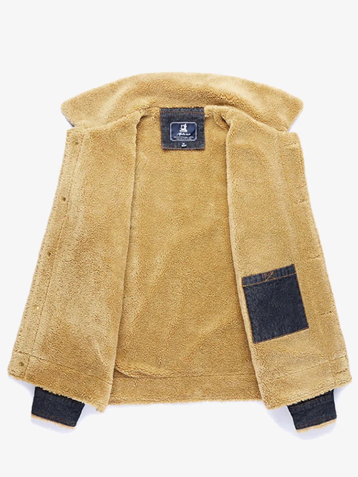 Faux Fur-Lined Denim Sherpa Jacket sold by Karaku product image thumbnail 4