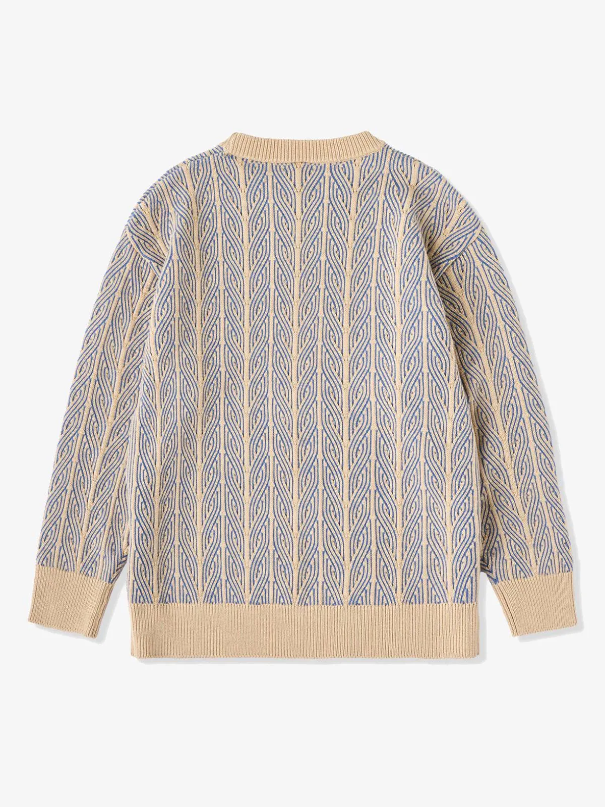 Cable Knit Jacquard Crew Neck Sweater sold by Karaku product image thumbnail 3