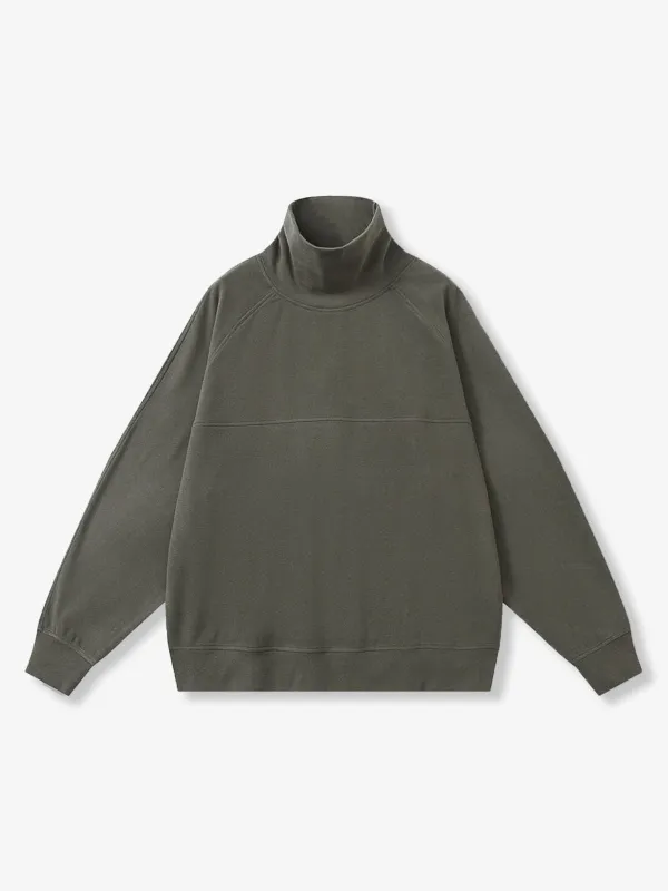 Plain 5-Color Dralon High Neck Sweatshirt sold by Karaku