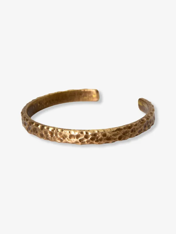 Matte & Hammered Pattern Brass Pair Bangles sold by Karaku