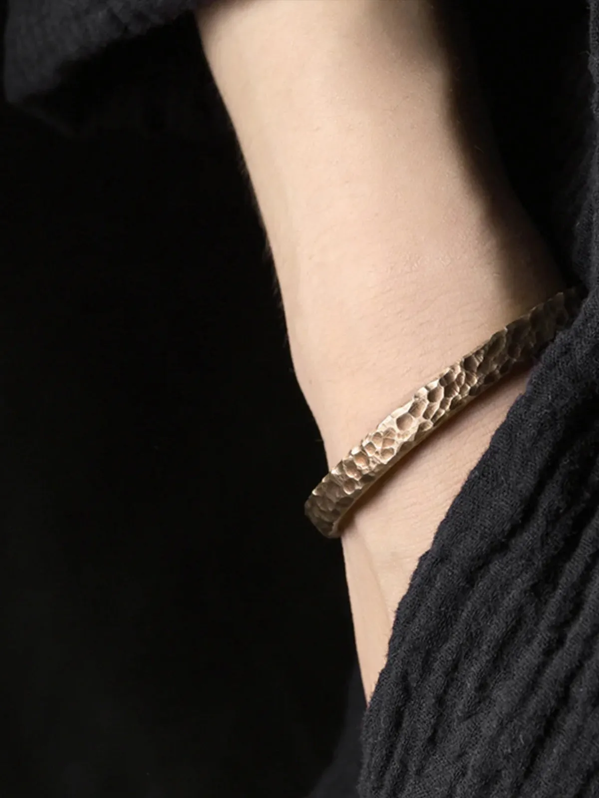 Matte & Hammered Pattern Brass Pair Bangles sold by Karaku product image thumbnail 2