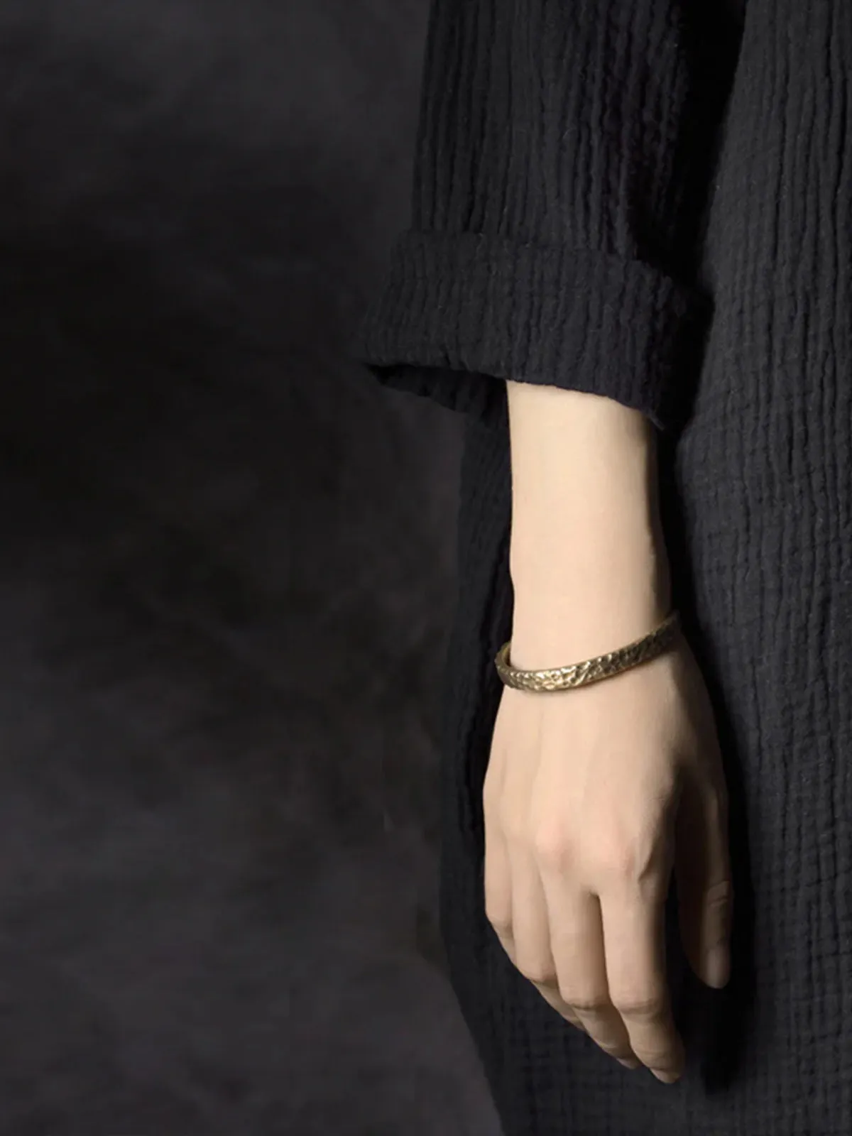 Matte & Hammered Pattern Brass Pair Bangles sold by Karaku product image thumbnail 4