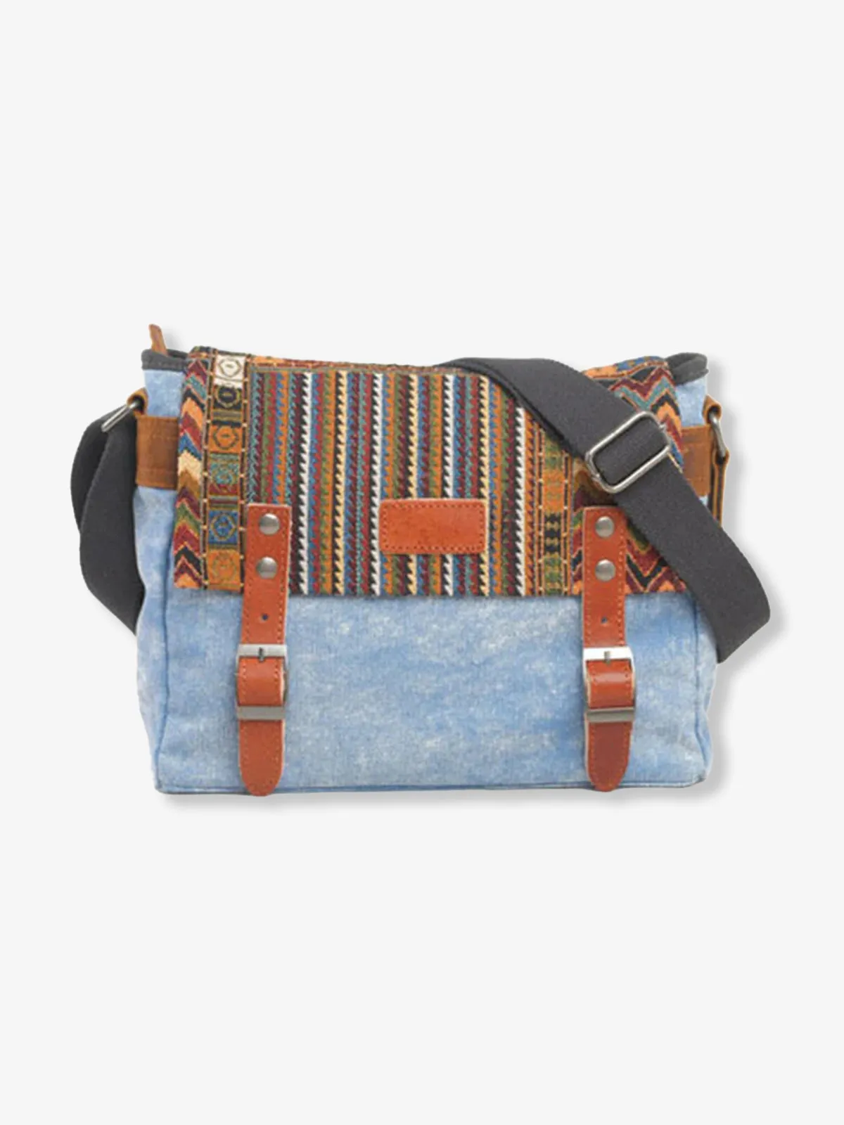 Retro Ethnic Pattern Canvas Combination Shoulder Bag sold by Karaku product image thumbnail 3