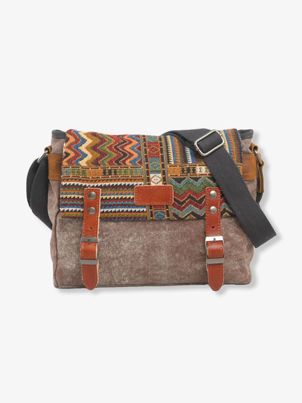 Retro Ethnic Pattern Canvas Combination Shoulder Bag sold by Karaku product image thumbnail 4