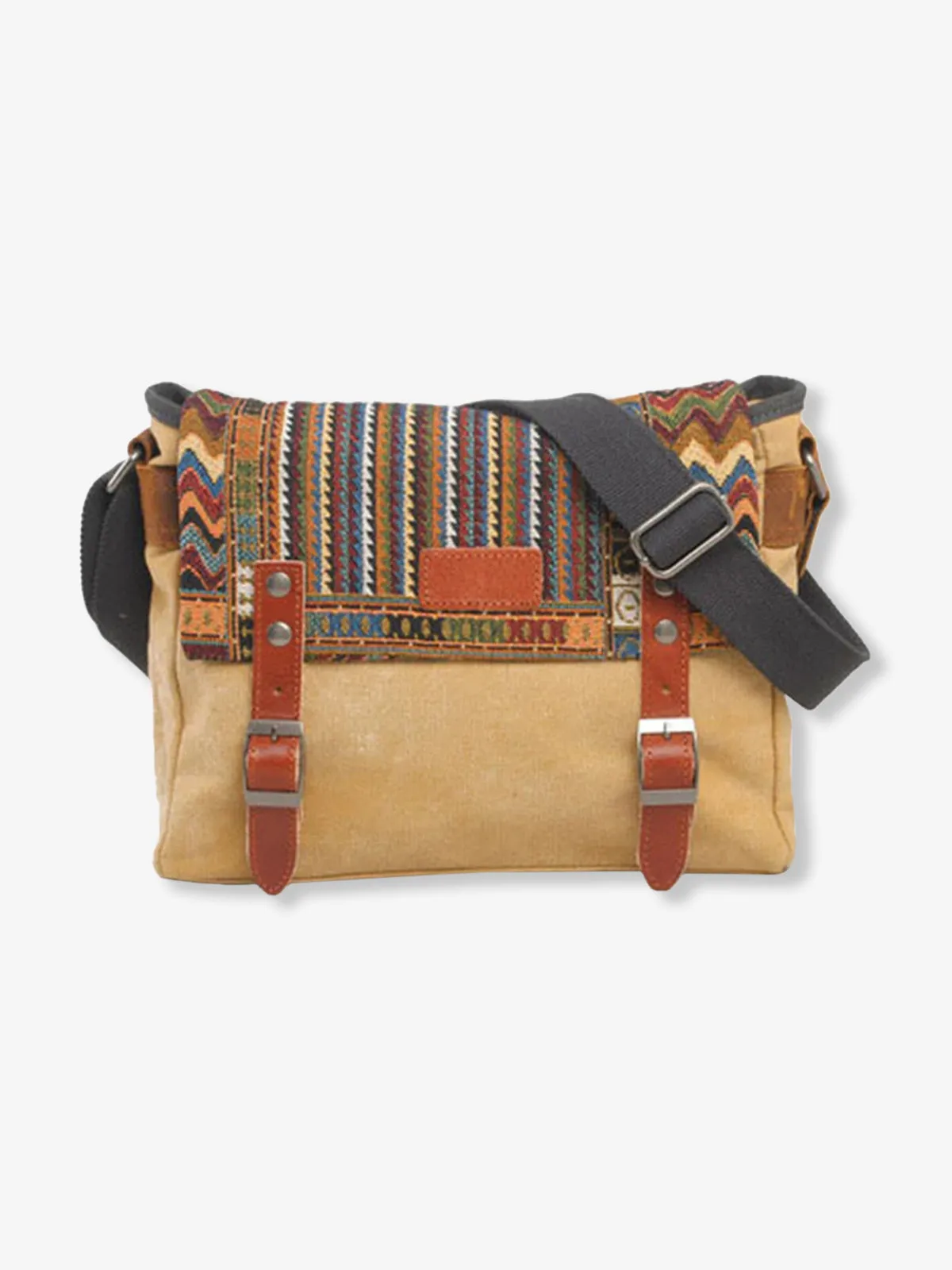 Retro Ethnic Pattern Canvas Combination Shoulder Bag sold by Karaku