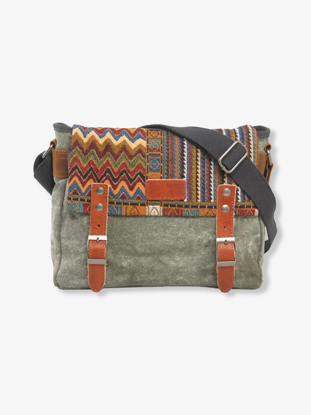 Retro Ethnic Pattern Canvas Combination Shoulder Bag sold by Karaku product image thumbnail 5