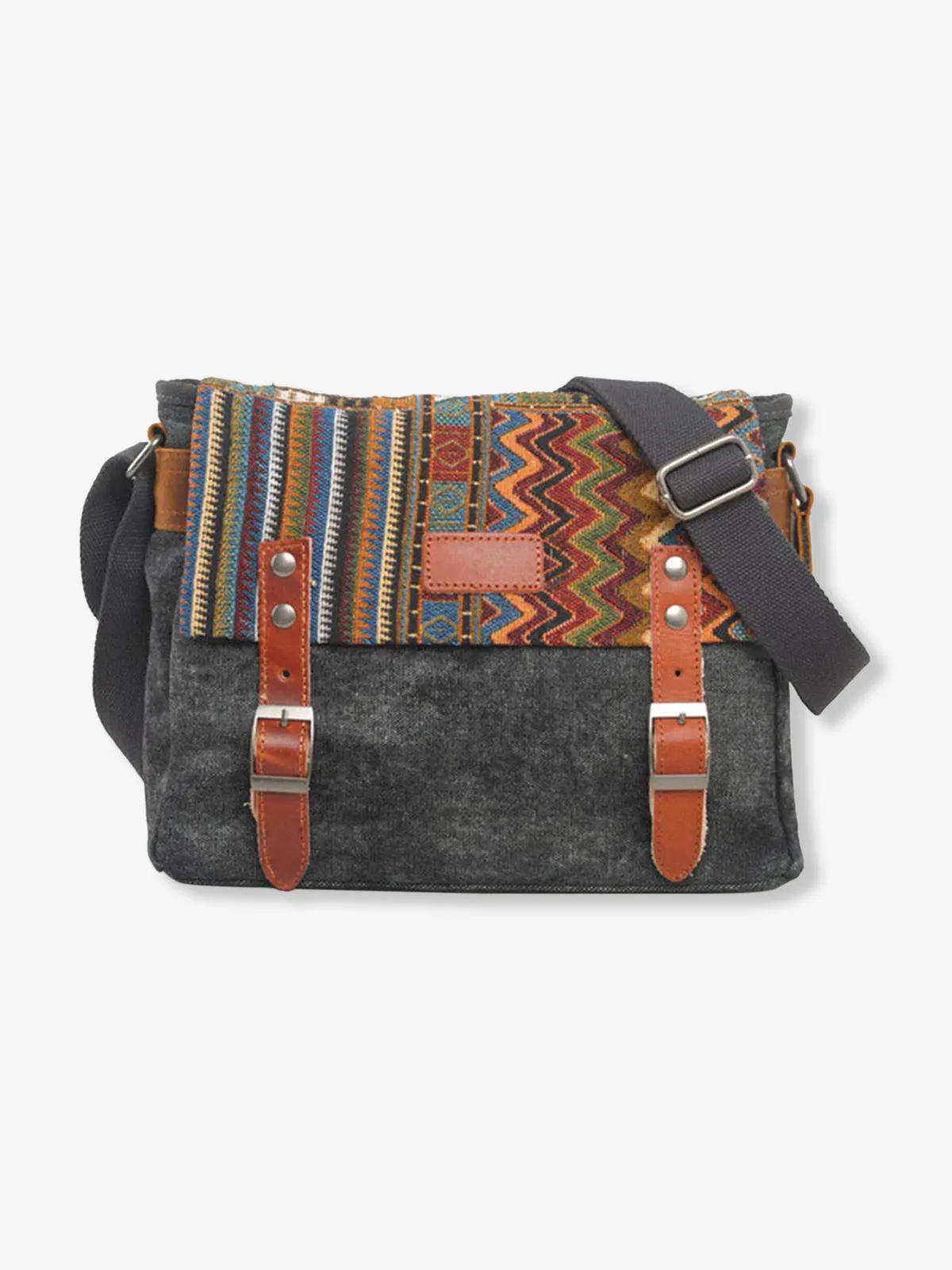 Retro Ethnic Pattern Canvas Combination Shoulder Bag sold by Karaku product image thumbnail 2
