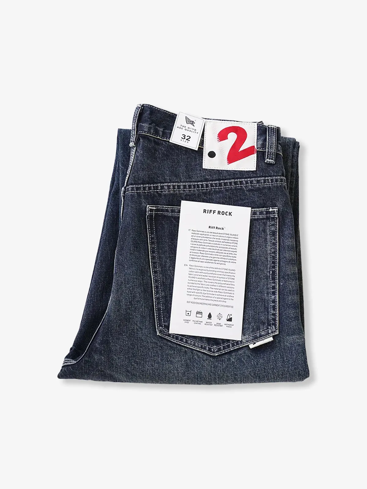 Whisker-Processed Straight Denim Pants with Coin Pocket sold by Karaku product image thumbnail 5