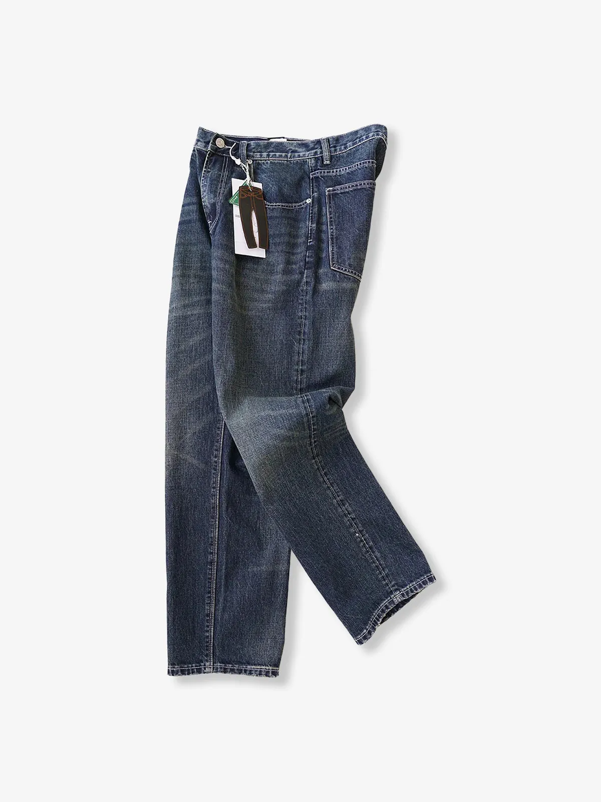 Whisker-Processed Straight Denim Pants with Coin Pocket sold by Karaku product image thumbnail 3