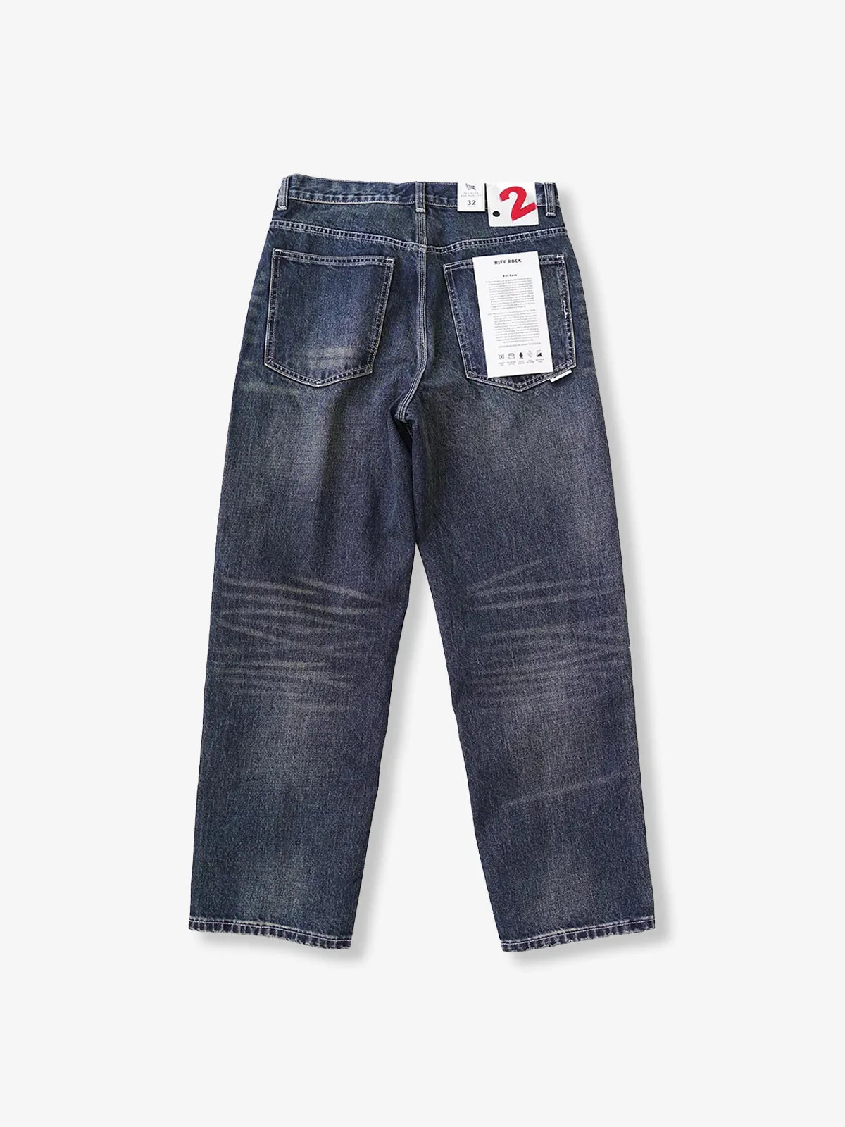 Whisker-Processed Straight Denim Pants with Coin Pocket sold by Karaku product image thumbnail 2