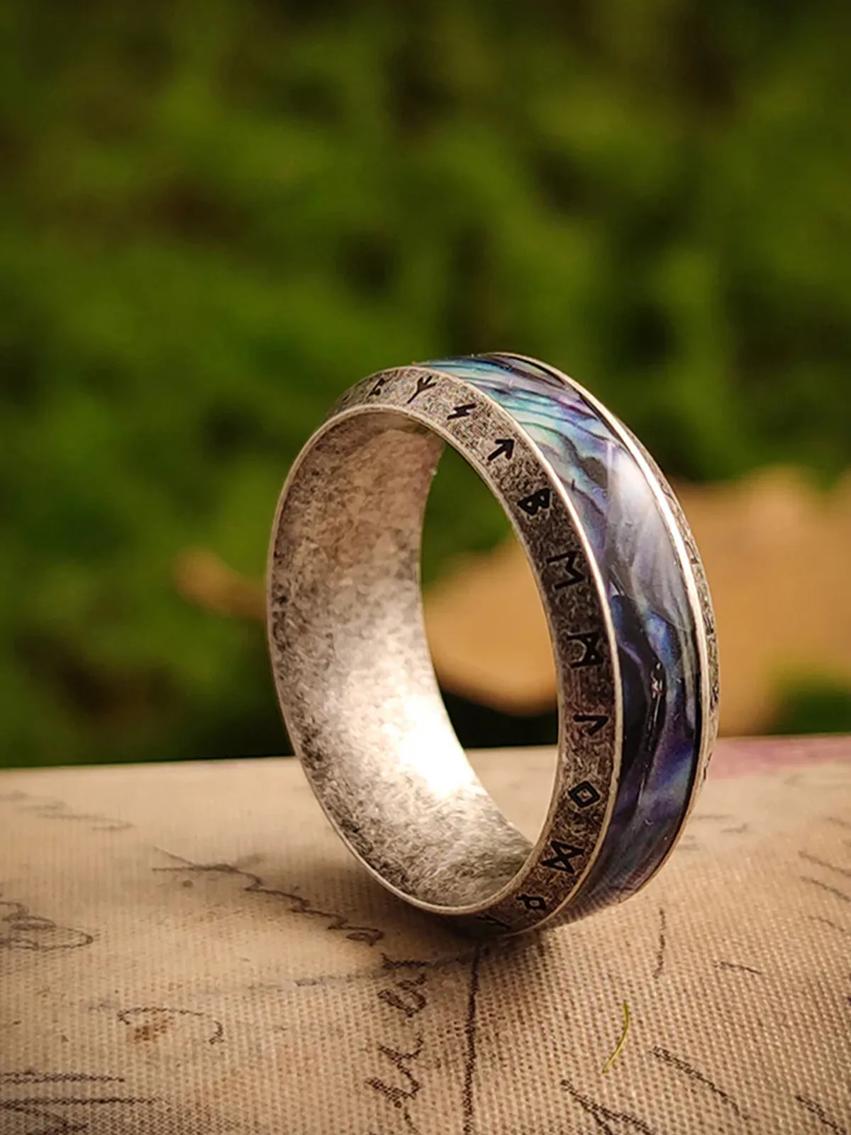 "Yggdrasil" Viking Vintage Finish Titanium Ring – 3 Types Available sold by Karaku product image thumbnail 4