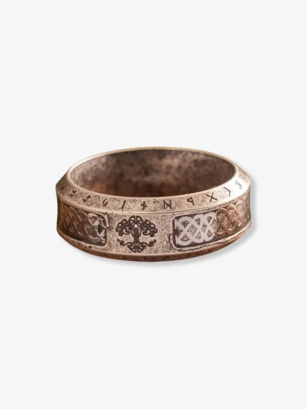"Yggdrasil" Viking Vintage Finish Titanium Ring – 3 Types Available sold by Karaku