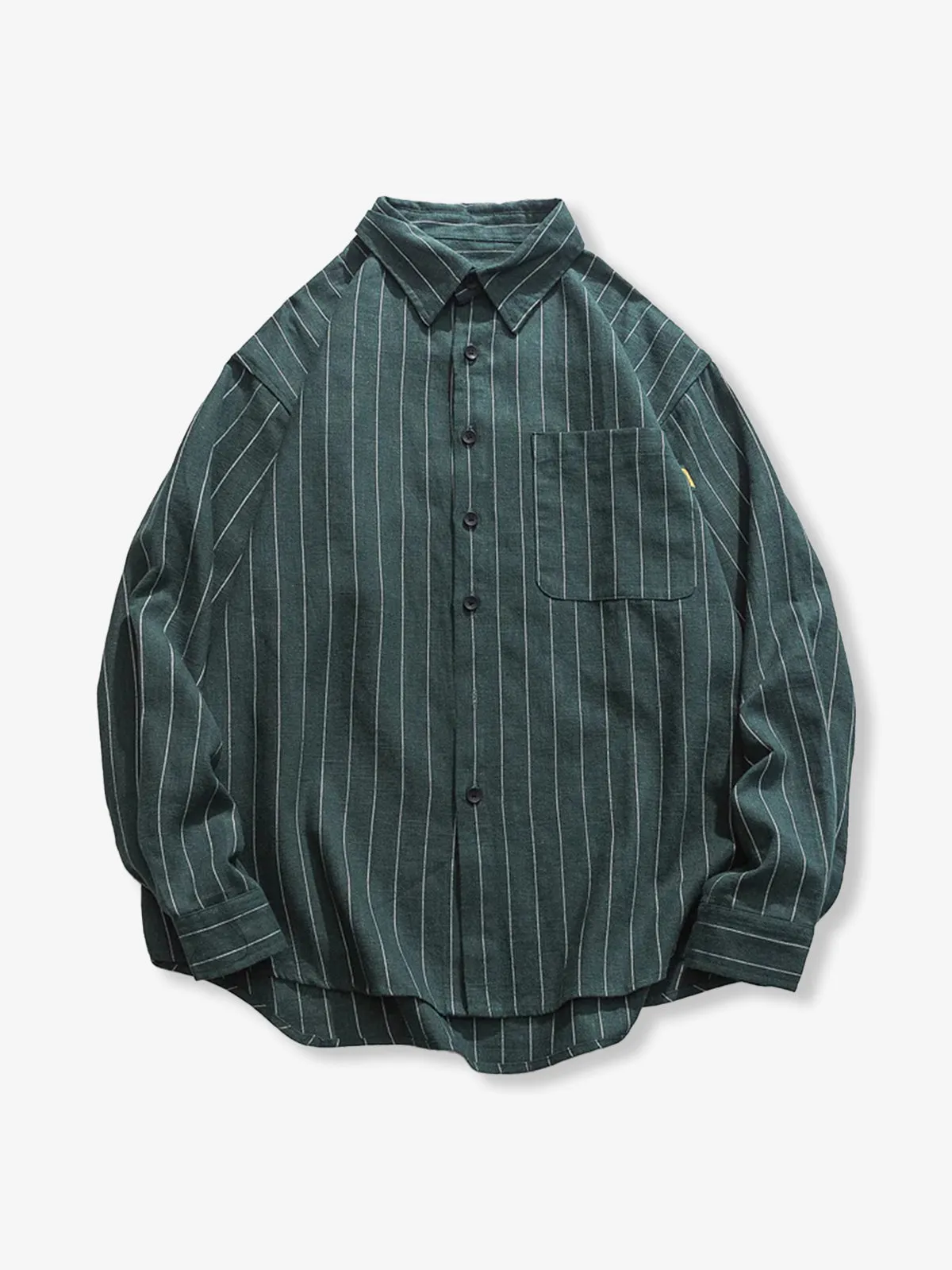 Business & Casual Single Stripe Cotton-Linen Shirt sold by Karaku