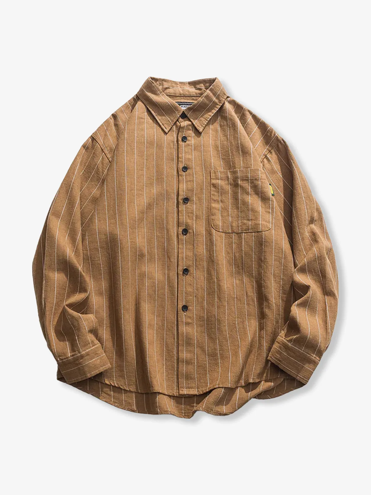 Business & Casual Single Stripe Cotton-Linen Shirt sold by Karaku product image thumbnail 3