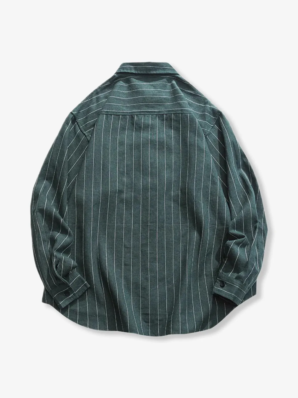 Business & Casual Single Stripe Cotton-Linen Shirt sold by Karaku product image thumbnail 4