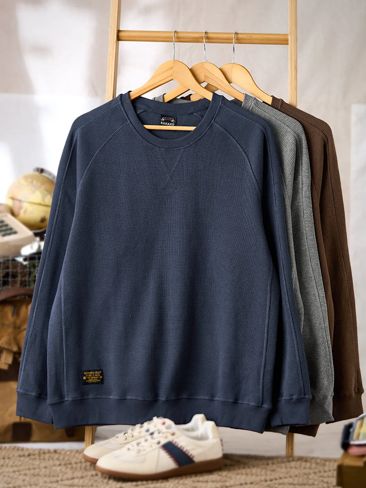 380g Waffle Knit Raglan Pullover Sweatshirt sold by Karaku product image thumbnail 5