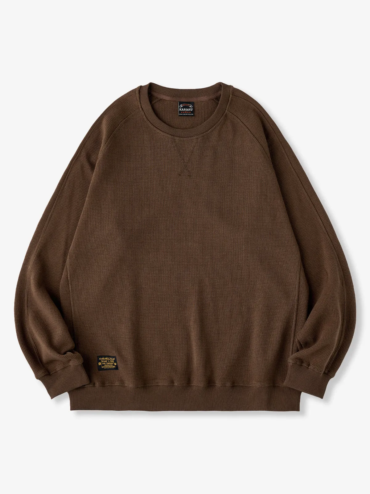 380g Waffle Knit Raglan Pullover Sweatshirt sold by Karaku product image thumbnail 3