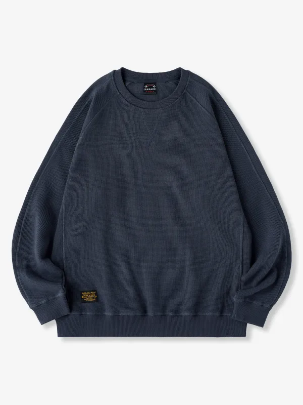 380g Waffle Knit Raglan Pullover Sweatshirt sold by Karaku